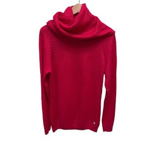 Adidas Cowlneck Turtleneck Sweater Raspberry Red Nice and Light!  Size L UNIQUE!